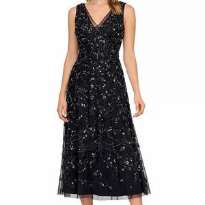 Adrianna Papell - Embellished V-Neck Gown